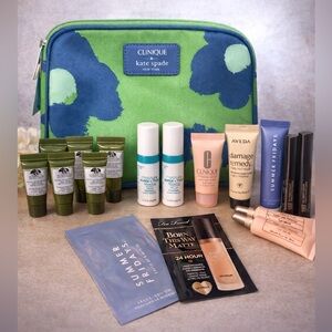 All new Clinique Kate spade bag and assorted travel size cosmetics